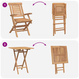 Garden Set 3 pcs Brown Soild Teak Wood 3437387
