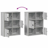 Bookcase Grey Sonoma 60x24x76.5 cm Engineered Wood 860387