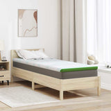 Mattress Topper White and Green 80 x 200 x 6 cm Jaquard Fabric 4106166