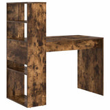 Desk with Shelf Smoked Oak 113 x 54 x 120 cm Engineered Wood 869278