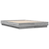 Bed Frame with LED without Mattress Grey Sonoma 120x190 cm Small Double 3209826