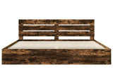 Bed Frame Smoked Oak 180 x 200 cm Solid Pine Wood 3411716