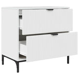 Bedside Table with Drawer High gloss white 63.5 x 36 x 61 cm 883468