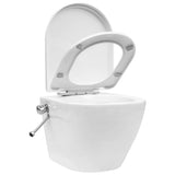 Wall Hung Rimless Toilet with Bidet Function Ceramic White 145781