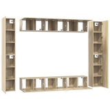 10 Piece TV Cabinet Set Sonoma Oak Engineered Wood 3078980