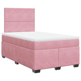 Box Spring Bed with Mattress Pink 120x200 cm Velvet 3290881