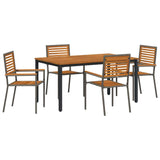 Garden Dining Set 5 pcs Grey Poly Rattan 3365497