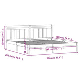 3100612 Bed Frame without Mattress Honey Brown Solid Wood 200x200 cm