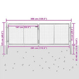 Garden Gate Galvanised Steel 300x75 cm Silver 144761
