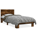 Bed Frame without Mattress Smoked Oak 75x190 cm Small Single 845814