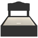 Storage Bed with Headboard Black 90 x 190 cm Engineered Wood 3413139