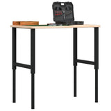 Workbench 100x60x cm Solid Wood Oak Rectangular 3309678