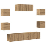 7 Piece TV Cabinet Set Wall-mounted Artisan Oak 3329208