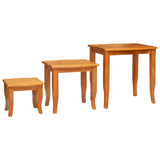 Nesting Side Tables 3 pcs Natural Solid Mahogany Wood 42009927