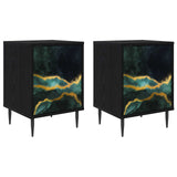 Bedside Cabinet WIJHE 2 pcs Black Oak 36 x 33 x 51 cm 8007240