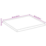 Table Top 60x60x3.8 cm Live Edge Solid Wood Mango 370738