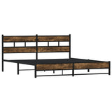Metal Bed Frame without Mattress Smoked Oak 180x200 cm Super King 3308486