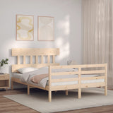 Bed Frame without Mattress 140x190 cm Solid Wood 3195136