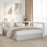 Bookcase Headboard L-Shaped White 140 cm Solid Wood Pine 859281