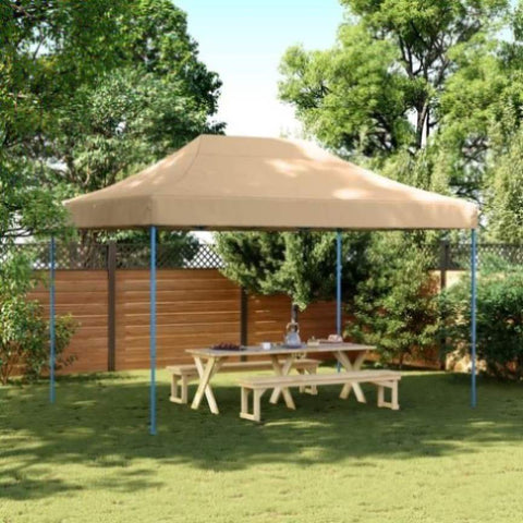 ZNTS Foldable Party Tent Pop-Up Beige 410x279x315 cm 4005007