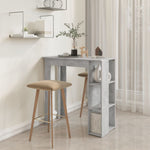 ZNTS Bar Table with Shelf Concrete Grey 102x50x103.5 cm Engineered Wood 809462