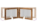 Dog Gate with Stands 2 pcs Old Wood 100 x 80 cm Engineered Wood 892059