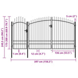 Garden Gate Woerden Steel 1.95x4 m Black 144366