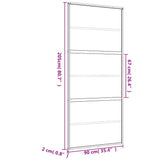 Sliding Door Gold 90x205 cm Frosted ESG Glass and Aluminium 155164