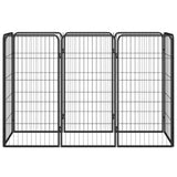 8-Panel Dog Playpen Black 50x100 cm Powder-coated Steel 3115958