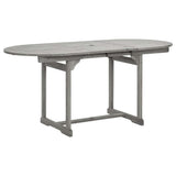 Garden Dining Set Grey Solid acacia wood Medium Extendable 3079653