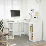 ZNTS Desk with LED Lights White 130x130x91 cm Engineered Wood 3309447