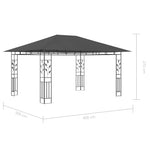 Gazebo with Mosquito Net&LED String Lights 4x3x2.73m Anthracite 3070317