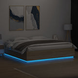 Bed Frame with LED without Mattress Sonoma Oak 180x200 cm Super King 3209592