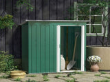 5 x 3ft Garden Storage Shed with Sliding Door and Sloped Roof Outdoor Equipment Tool, Green T3398P315868