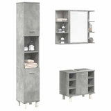 3 Piece Bathroom Furniture Set Concrete Grey Engineered Wood 3324855