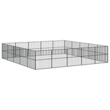 Dog Playpen 20 Panels Black Galvanised Steel 3209556