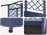 Raised Bed with Trellis and Roof Grey 203.5 x 40 x 129 cm PP 3423154
