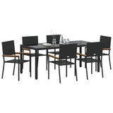 Garden Dining Set 7 pcs Black Poly Rattan 3365396