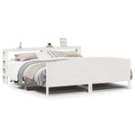 Bed Frame without Mattress White 200x200 cm Solid Wood Pine 3306214