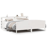 Bed Frame without Mattress White 200x200 cm Solid Wood Pine 3306214