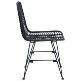 Dining Chair 2 pcs Rattan and Iron Black 44.5 x 54.5 x 85 cm 42011551