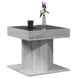 Coffee Table with LED Grey Sonoma 50x50x45 cm Engineered Wood 847565
