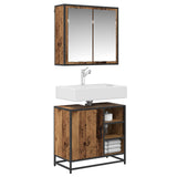 Bathroom Furniture Set with Door 2 pcs Old Wood Engineered Wood 3402402
