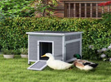 Wooden Duck House with Ramp, Double Doors, Openable Asphalt Roof, Ventilation Holes, Removable Base, T3398P425333