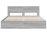 Bed Frame with Drawer Grey Sonoma 140 x 200 cm Engineer Wood 3410705