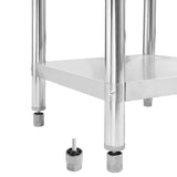 Kitchen Work Table with Backsplash 100x60x93 cm Stainless Steel 51189
