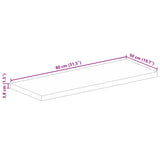 Table Top 80x50x3.8 cm Rectangular Solid Wood Acacia 370982