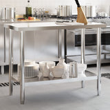 Kitchen Work Table 110x55x85 cm Stainless Steel 376465