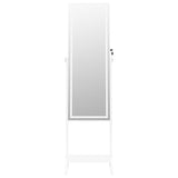 Mirror Jewellery Cabinet with LED Lights Free Standing White 353262