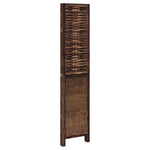 Room Divider 4 Panels Dark Brown Solid Wood Paulownia 358706